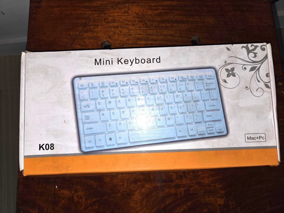K08 Wired USB Mini Slim Keyboard. (Category: Computer Keyboard) located in Quezon City. Submitted by chennister (Listing ID 1454280963, Image 2). Description: ​Model: K08 Mini Keyboard ​Interface: Wired USB Plug-and-Play ​Layout: 78 Keys (Slim Chiclet style) ​Compatibility: Mac, Windows PC, Laptops ​Condition: Brand New / Unused in plastic wrap and original box Just the box is completely manhandled. Tiny negotiable #keyboardph #minikeyboard #k08k