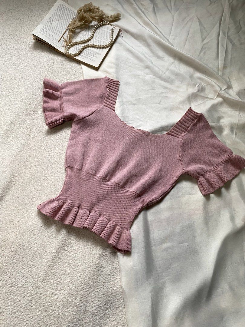 Knitted Pink with Button Design Size XS-Small Bust 29-34 (Category: Others Tops) located in Poro. Submitted by joyceyuu (Listing ID 1454443927, Image 3). Description: .