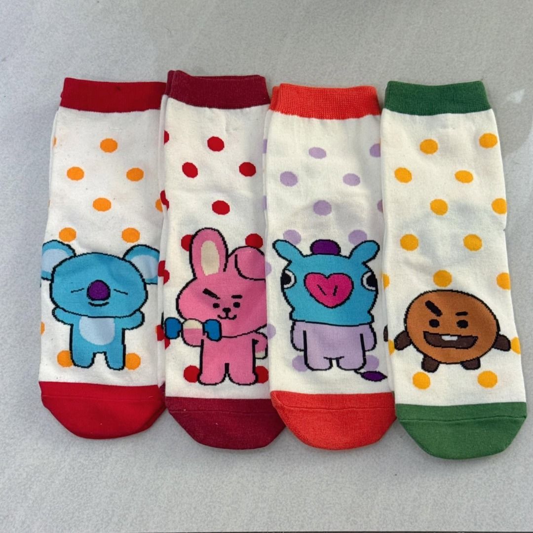 Korean socks-Bt21 Polka Dots Design-iconic socks (Category: Socks & Tights) located in Manila. Submitted by trendphile (Listing ID 1454454794, Image 3). Description: SOLD AS PER PAIR Product Information: ✔️1 Pair of socks 🏷 with tag ✔️Socks Size: adult free size (size 5-10) ☑️Legit Seller 🚚Lalamove Pick Up 📍Location: Binondo Area Mop: Gcash/Bank Transfer.