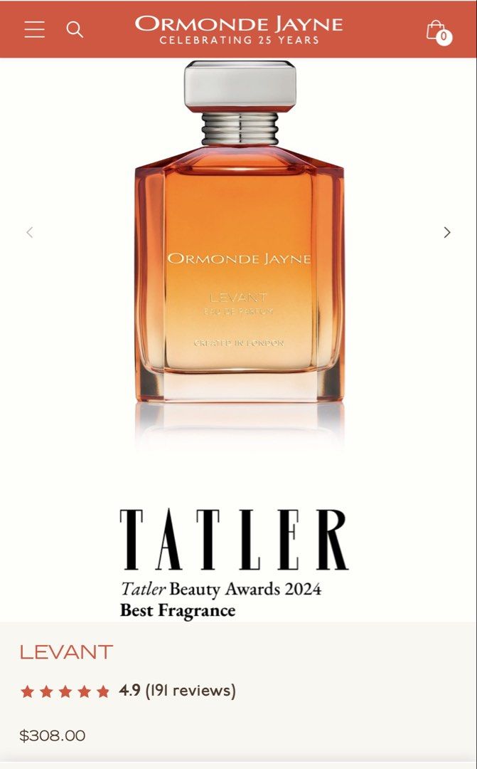 Levant Ormonde Jayne perfume 88ml (Category: Fragrance & Deodorants) located in Singapore. Submitted by summerpurple (Listing ID 1454501607, Image 3). Description: No trades ORP $308 New in box Meetup at Somerset/Outram or normal mail only No more pix or measurements .