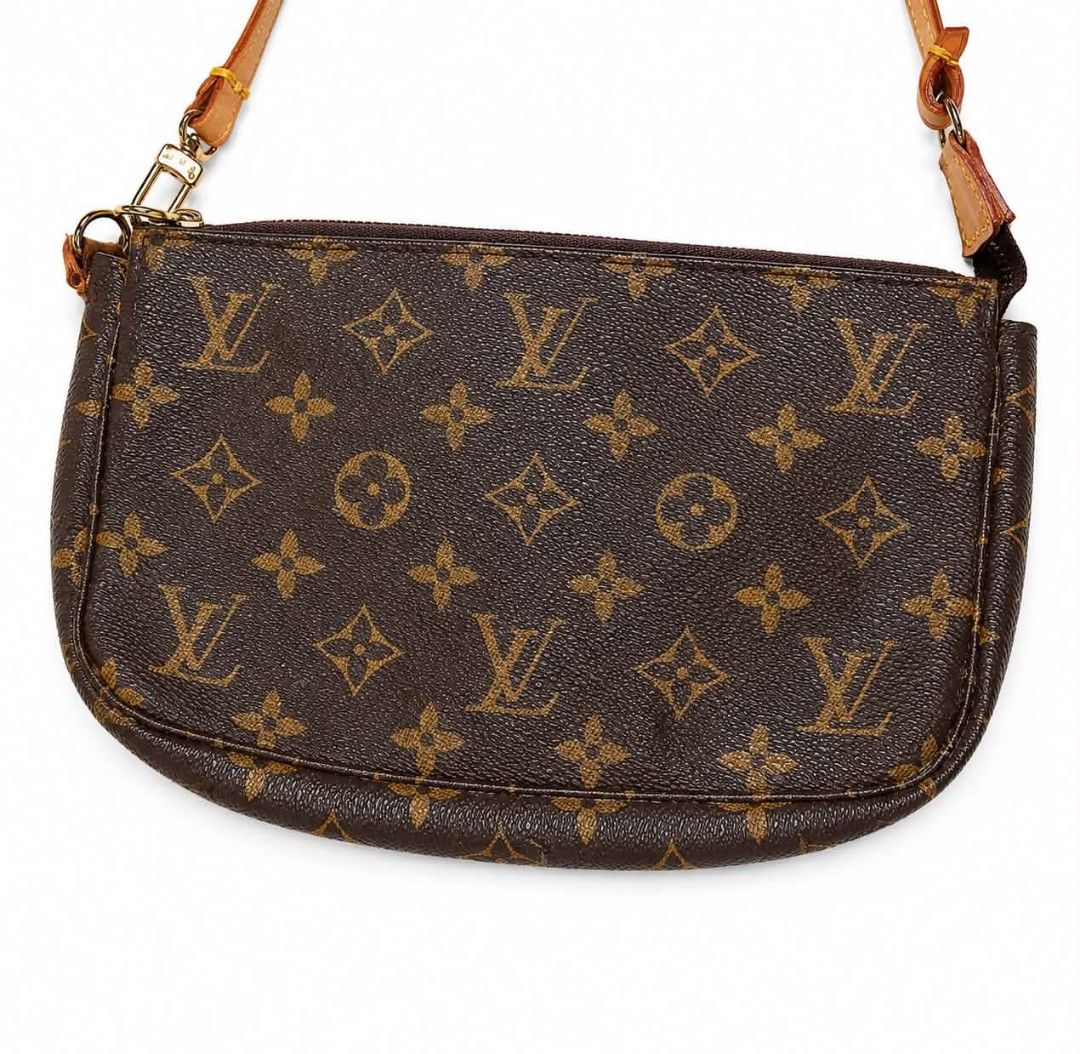 Louis Vuitton Monogram Pouch Bag (Category: Luxury Bags & Wallets) located in Naawan. Submitted by gentlemountain.32545c (Listing ID 1454452567, Image 2). Description: - Authentic Louis Vuitton pouch bag - Classic monogram canvas - Leather strap and trim - Zipper closure - Made in France - Ideal for carrying essentials - Small and compact design.