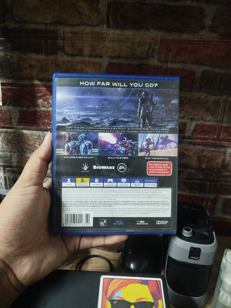 Mass Effect Andromeda PS4 Game (Category: PlayStation) located in Binan City. Submitted by pumpkiiin02 (Listing ID 1454498258, Image 2). Description: - Mass Effect Andromeda for PlayStation 4 - Explore a dangerous new galaxy as the Pathfinder - Chart your own course and lead the search for humanity's new home - Build your hero and fight for survival - Includes game disc and case.