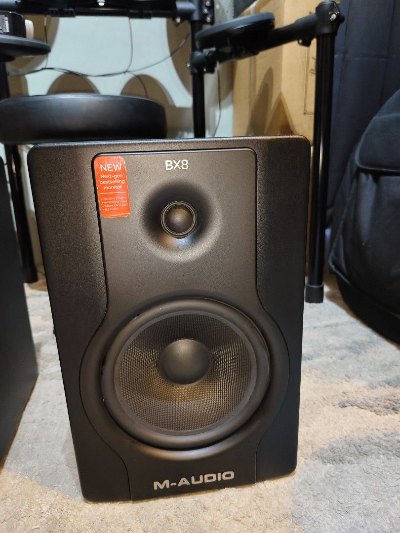 M-Audio BX8 Studio Monitors (Pair) (Category: Monitor Screens) located in Quezon City. Submitted by makkustom09 (Listing ID 1454518569, Image 2). Description: - M-Audio BX8 Studio Monitors - Ideal for music production and mixing - Excellent imaging, exceptional detail, and superior accuracy - Tight bass response - Next-generation, bestselling monitors - Ready to enhance your studio setup.