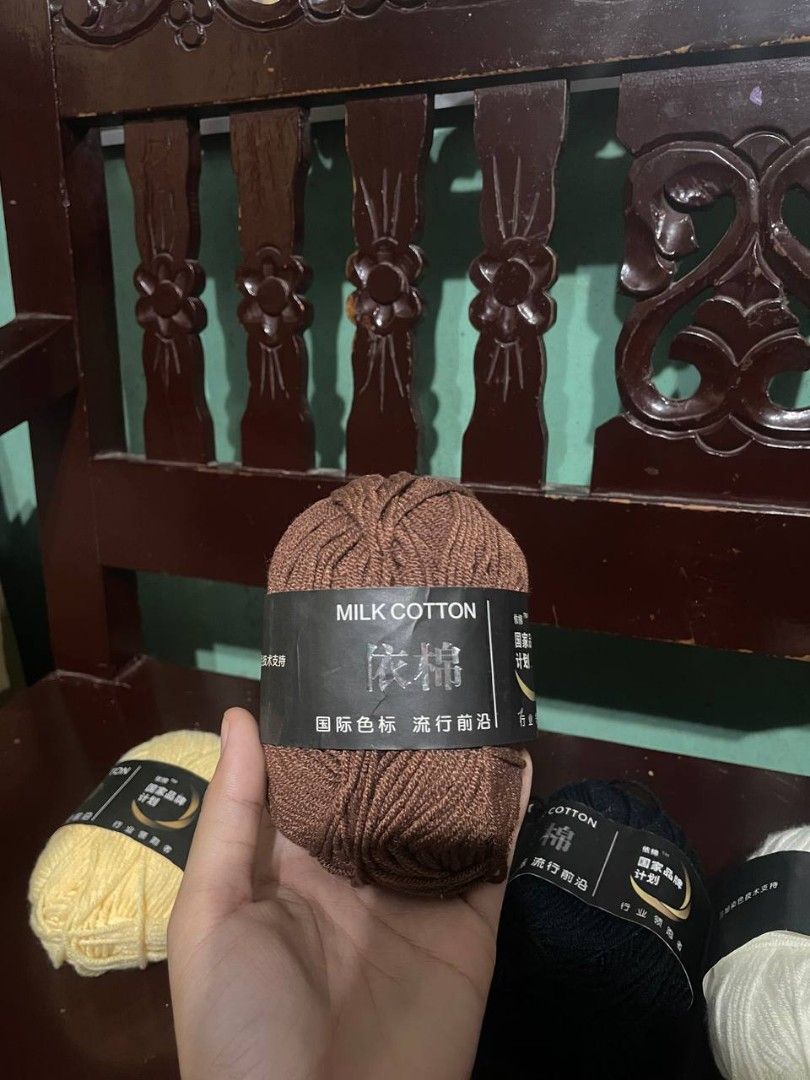 Milk Cotton Yarn (Category: Craft Supplies & Tools) located in Caloocan City. Submitted by icynom (Listing ID 1454452551, Image 3). Description: Milk Cotton Yarn TAKE ALL 90 RFS - i don't have much time na to make crochet Marilao Loc No COD Shipping - shoulder ni Buyer Mode of Payment Gcash.