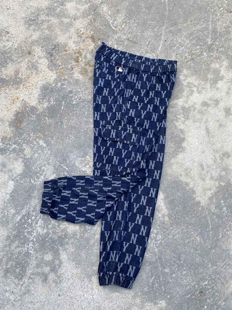 MLB New York Yankees Monogram Denim Jogger Pants (Category: Joggers) located in Cebu City. Submitted by gianperothrifter (Listing ID 1454530470, Image 3). Description: MLB New York Yankees Monogram Denim Jogger Pants Waistline: 30-34 Length: 40 Thigh: 12.5.