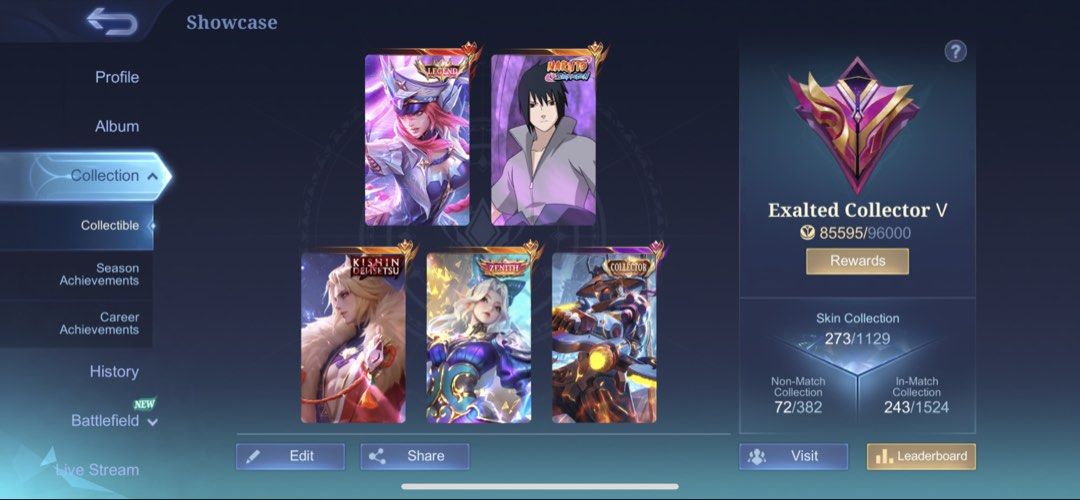 Mlbb (Category: Game Gift Cards & Accounts) located in Kuala Lumpur. Submitted by lorelei. (Listing ID 1454463947, Image 2). Description: Clearbind Fresh mail Safe acc.
