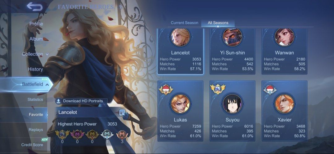 Mlbb (Category: Game Gift Cards & Accounts) located in Kuala Lumpur. Submitted by lorelei. (Listing ID 1454463947, Image 1). Description: Clearbind Fresh mail Safe acc.