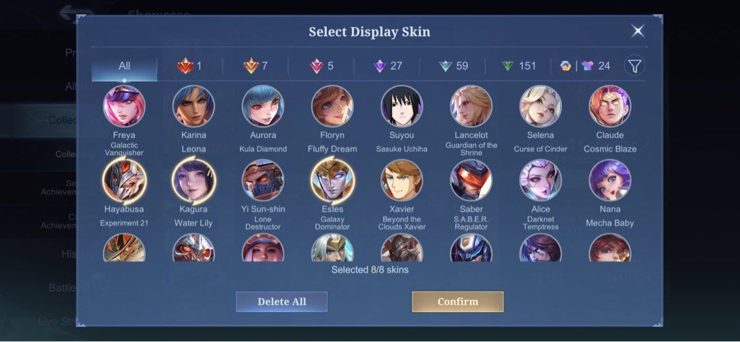 Mlbb (Category: Game Gift Cards & Accounts) located in Kuala Lumpur. Submitted by lorelei. (Listing ID 1454463947, Image 3). Description: Clearbind Fresh mail Safe acc.