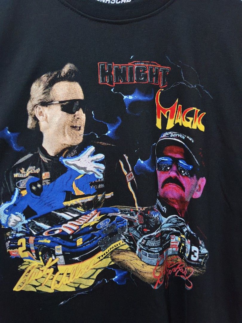 NASCAR Knight & Magic (Category: Tshirts & Polo Shirts ) located in Taguig. Submitted by wethrifting2021 (Listing ID 1454392161, Image 2). Description: Item: Knight Magic🔥 ‎Size: OPT Nascar with Size Tag (L) ‎Width: 24 ‎Length: 26.5 ‎Condition: Excellent ‎Issue: None SWIPE MORE DETAILS. DM to purchase 📩.