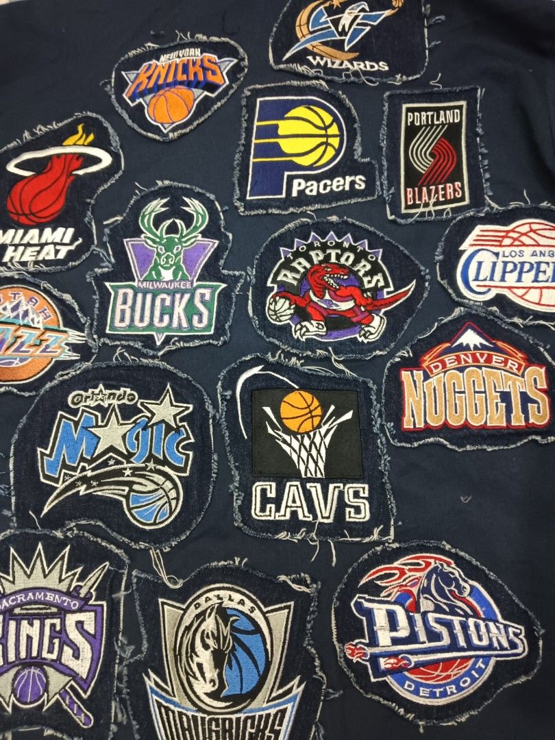 NBA Patch Jacket - Multiple Teams (Category: Coats, Jackets and Outerwear) located in Kuala Lumpur. Submitted by truemountain-348cda (Listing ID 1454515057, Image 3). Description: - Unique jacket featuring multiple NBA team patches (Lakers, Bulls, Celtics, Raptors, etc.) pit22/lbuh 27 - Distressed edges on patches for a vintage, edgy look - Zipper front closure - Long sleeves - Ideal for any passionate basketball fan.
