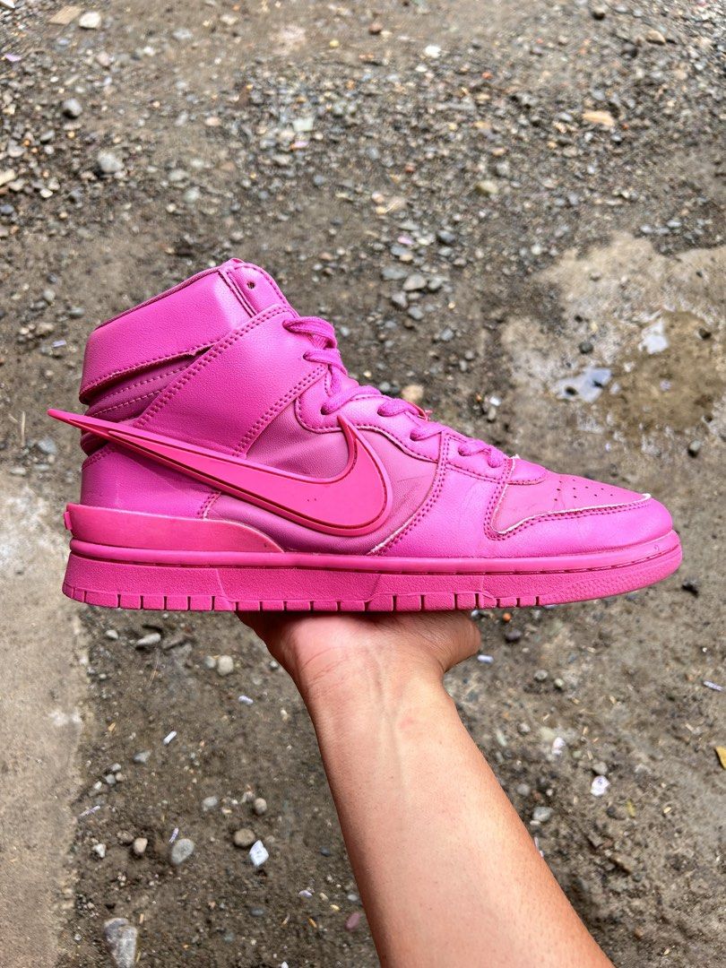 NIKE X AMBUSH DUNK HIGH SP ‘LETHAL PINK’ (Category: Sneakers) located in Cabanatuan. Submitted by thriftttttt (Listing ID 1454396427, Image 2). Description: SIZE: 11 US MENS / 45 EUR.