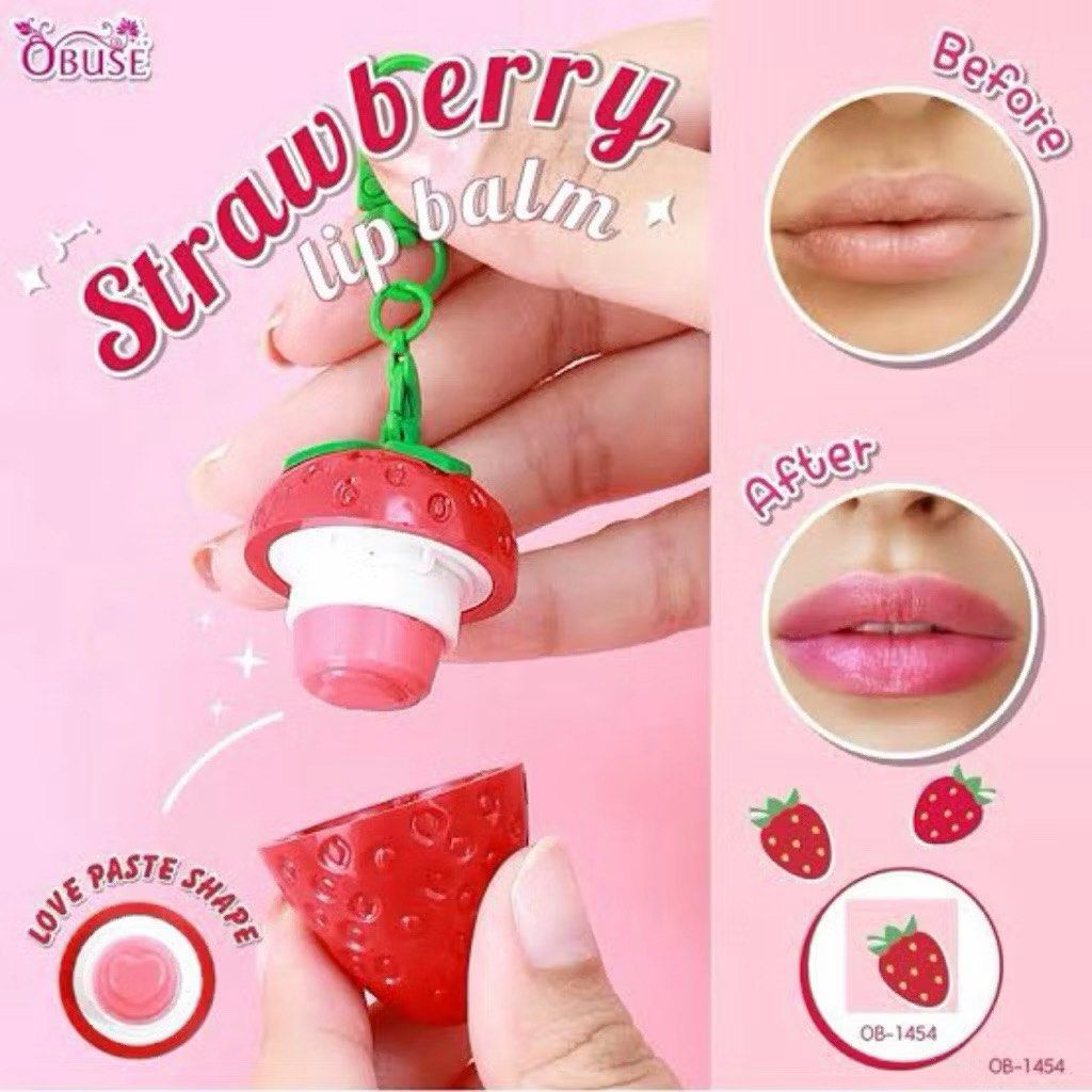 Obuse Strawberry Lip Balm (Category: Face Care) located in Manila. Submitted by anjela_ong (Listing ID 1454459234, Image 2). Description: Expiry: 15 Oct 2029 📍Kamuning, QC.