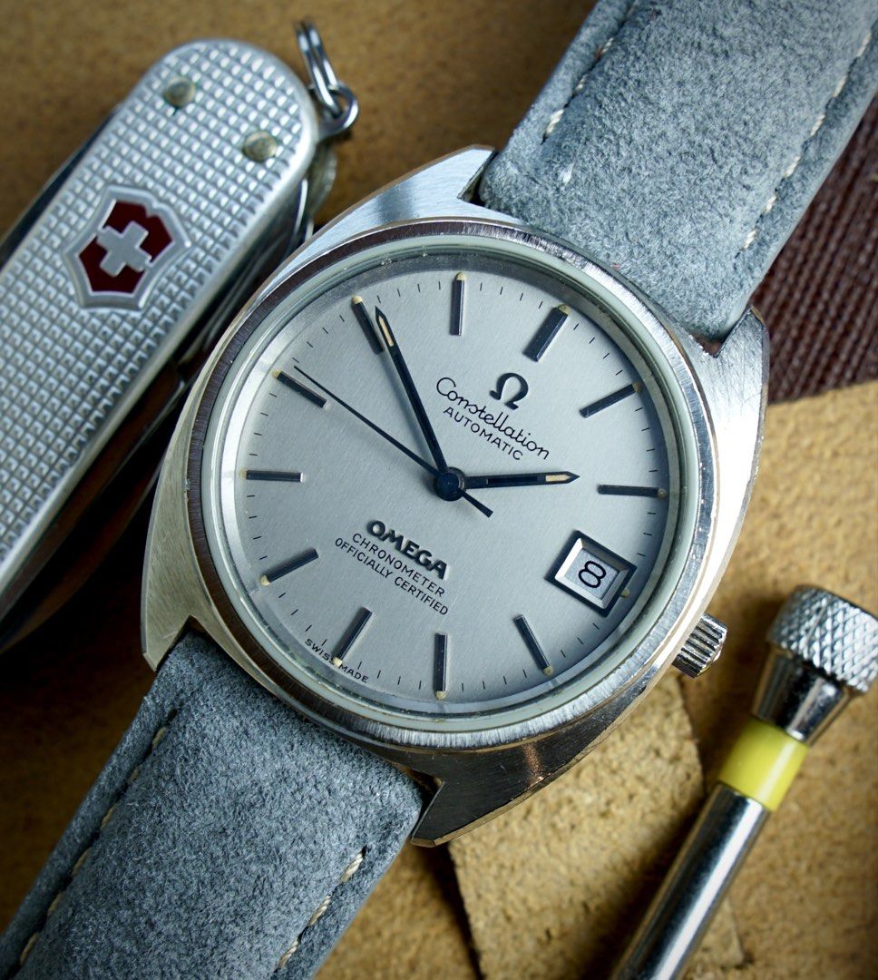 Omega Constellation C-Case vintage automatic watch - 1972 (Category: Men's Watches) located in Mandaluyong City. Submitted by watchcraftph (Listing ID 1454432974, Image 1). Description: ❗️For Sale ❗️ [ON HAND] Omega Constellation C-Case Automatic Vintage watch Reference : 168.056 Year: 1972 Genuine Pre-owned Vintage Watch Spec Sheet: ✔️35mm stainless steel case including ✔️40.5mm lug to lug ✔️Omega cal 1011 automatic movement ✔️Replacement strap 