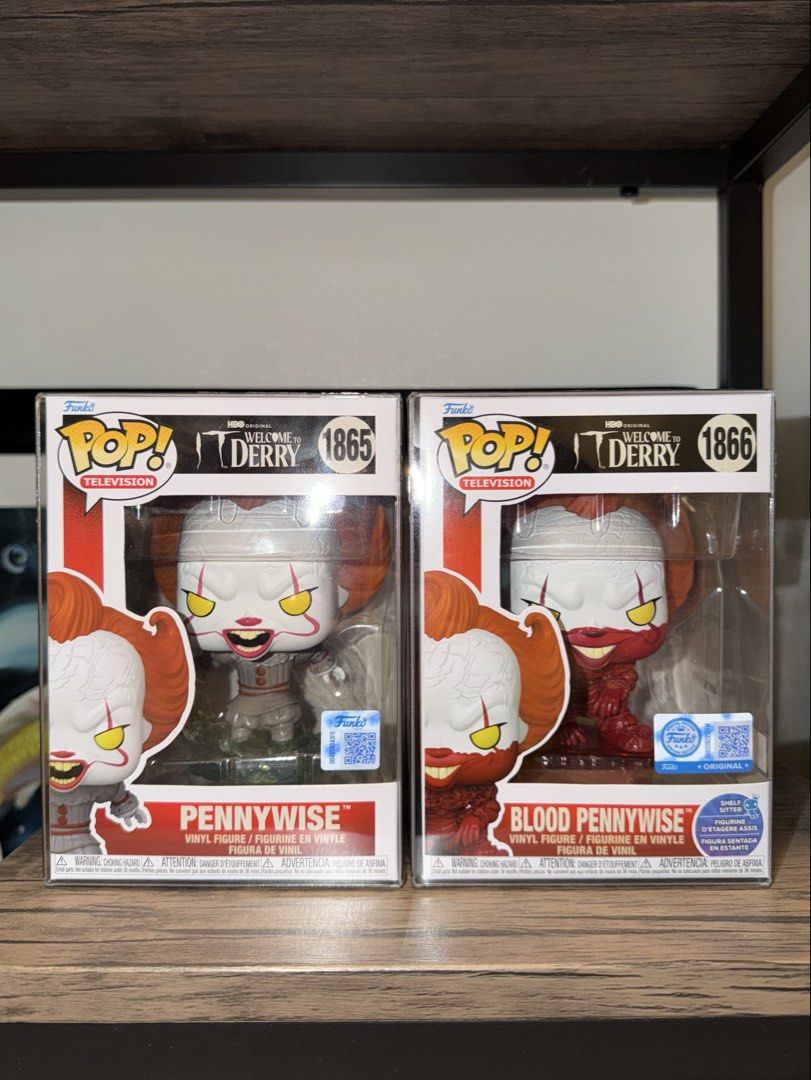 Pennywise Funko pops (Category: Figurines & Statues) located in Manila. Submitted by collectors_hq (Listing ID 1454490873, Image 1). Description: For sale❗️ Pennywise #1865- 1,100 Bloody Pennywise #1866- 1,500 2,300 only if take both✅ 📌Protectors included 📌9.5-10 Box conditions 📌Authentic 🏦MOP: Gcash/BPI 🚚MOD: Lalamove/J&T/LBC 📍Quezon City.