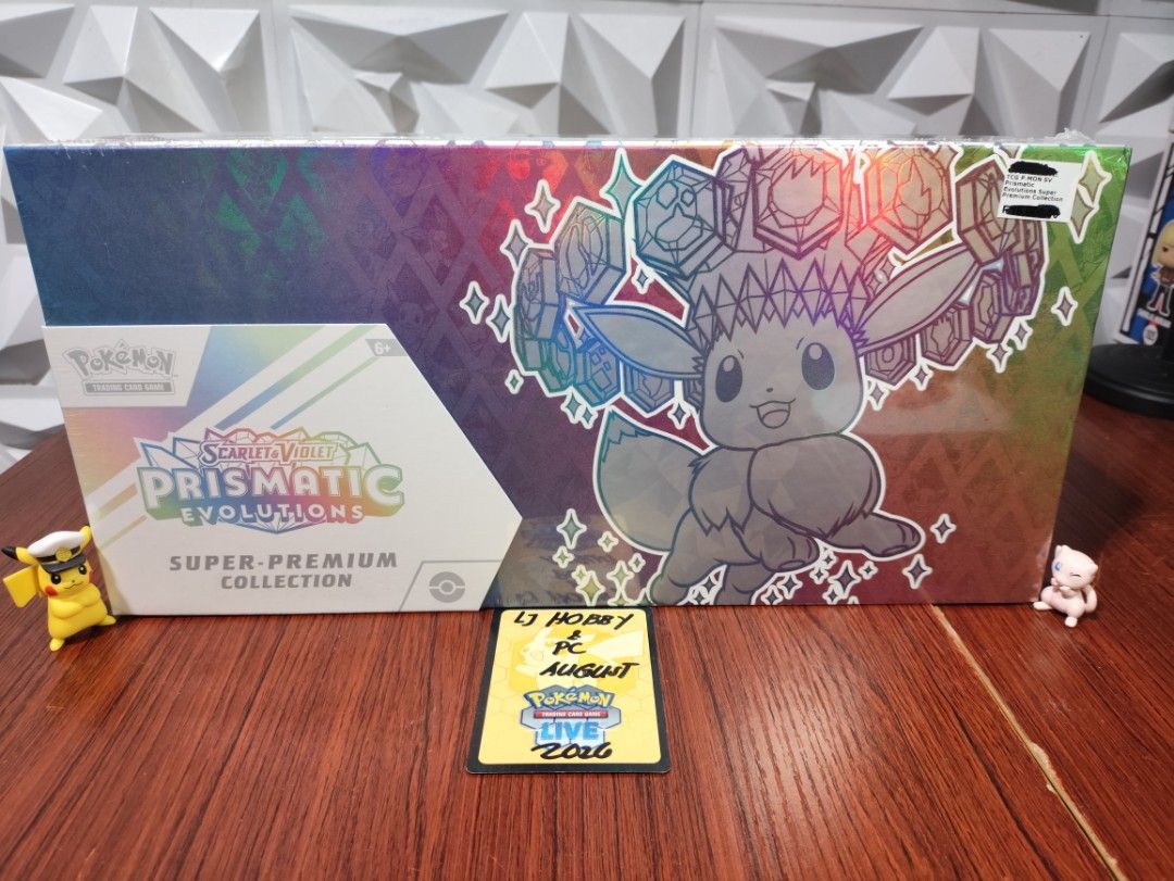 Pokemon Scarlet & Violet Prismatic Evolutions Super-Premium Collection (Category: Card Packs) located in Mandaluyong City. Submitted by ljhay029 (Listing ID 1454526499, Image 1). Description: - Pokemon Scarlet & Violet Prismatic Evolutions Super-Premium Collection - Contains multiple Pokemon TCG booster packs - Includes exclusive promo cards - Features other collectible items - Ideal gift for any Pokemon enthusiast.