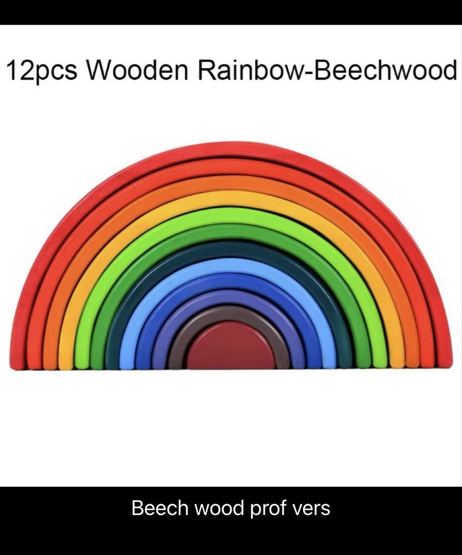 [PRELOVED] LARGE Wooden Rainbow Stacker / Educational Toy - please read description (Category: Infant Playtime) located in Manila. Submitted by declutter_sis (Listing ID 1454548088, Image 2). Description: 📌 Condition: Preloved 📌 Issue: Broken lang ‘yung light green arch (needs super glue / pwede idikit). 📌 Overall: The rest of the arches are super okay and in good condition! Very presentable pa. For Montessori-style play and open-ended play. B
