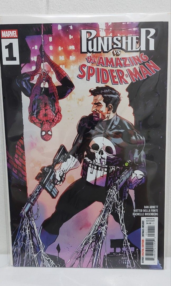 Punisher vs. Spider-Man #1 (2026) (Category: Comics & Manga) located in Pasig City. Submitted by toydaddyph (Listing ID 1454449099, Image 3). Description: Item is the 2026 Marvel Comic Book, Punisher vs the Amazing Spider-Man, Issue No. 1, with cover by Jonas Scharf. Published on July 15, 2026 with 28 pages, and written by fan-favorite writer Dan Abnett (PUNISHER: YEAR ONE) with art by new favorite artist, Matteo Della Fonte. A WALK DOWN MEMORY P