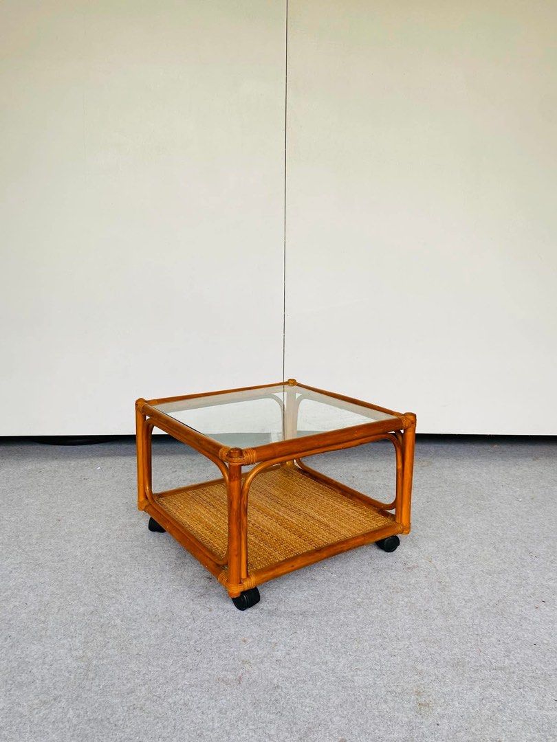 RATTAN SQUARE CENTER TABLE GLASS TOP (Category: Tables & Sets) located in Manila. Submitted by _chinixx (Listing ID 1454432436, Image 1). Description: "JAPAN SURPLUS" RATTAN SQUARE CENTER TABLE GLASS TOP SIZE: 20L" x 20W" x 14H" inches .
