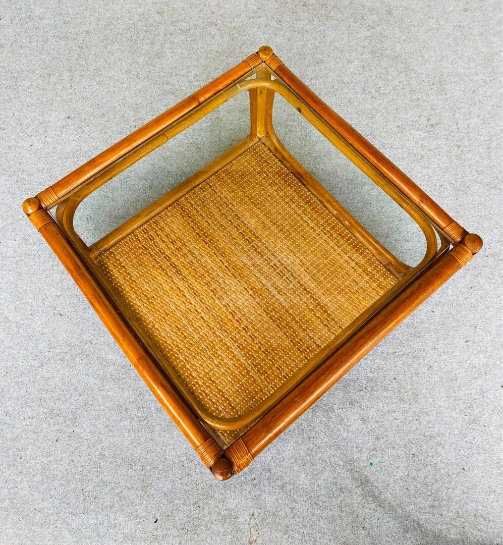 RATTAN SQUARE CENTER TABLE GLASS TOP (Category: Tables & Sets) located in Manila. Submitted by _chinixx (Listing ID 1454432436, Image 2). Description: "JAPAN SURPLUS" RATTAN SQUARE CENTER TABLE GLASS TOP SIZE: 20L" x 20W" x 14H" inches .