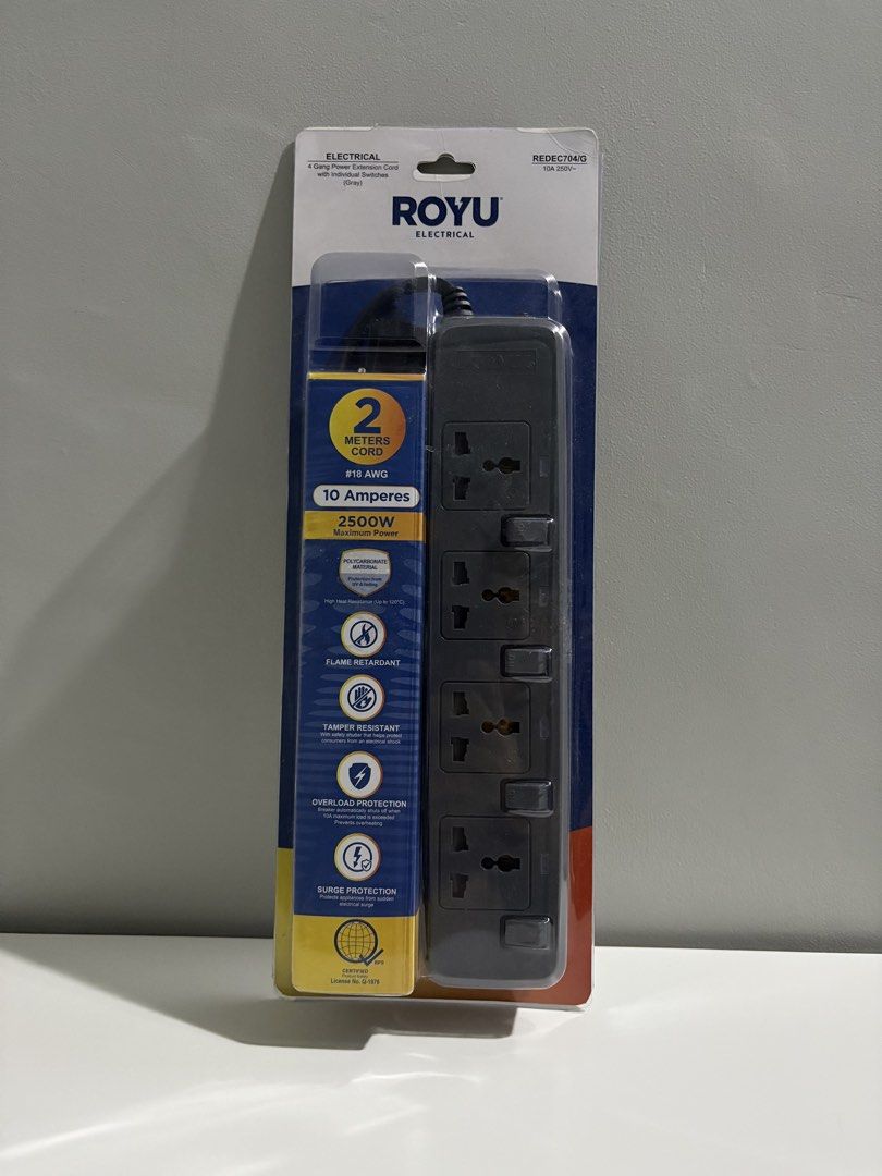 Royu 4 Outlet Extension (Category: Electrical, Adaptors & Sockets) located in Pasay City. Submitted by veyy.m (Listing ID 1454472272, Image 1). Description: Purchased from orange app (duplicate item).