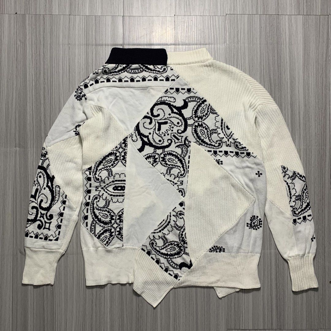 Sacai 21SS Archive asymmetrical Design with patchwork bandana pattern sweater (Category: Luxury Apparel) located in Natividad. Submitted by endsource.ph (Listing ID 1454506364, Image 2). Description: Sacai 21SS Archive asymmetrical Design with patchwork bandana pattern sweater ‎_____________ ‎Size: 2 on tag M - L fits ‎Width : 22 ‎Length: 26 ‎Shoulder: 20 ‎Sleeves: 23 ‎(actual dimension) ‎______________ ‎Like New Condition ‎(use once or twice) ‎L