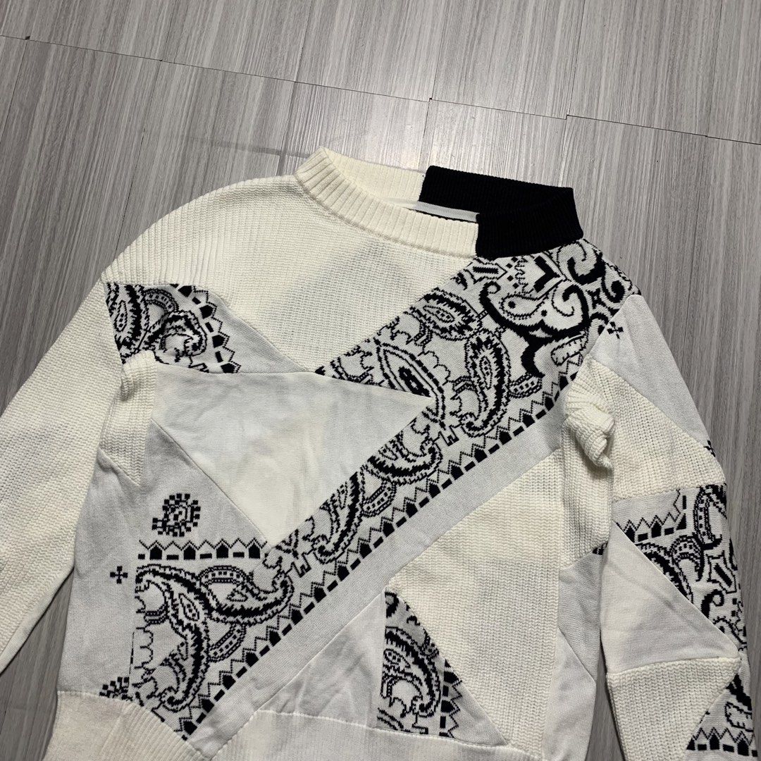 Sacai 21SS Archive asymmetrical Design with patchwork bandana pattern sweater (Category: Luxury Apparel) located in Natividad. Submitted by endsource.ph (Listing ID 1454506364, Image 3). Description: Sacai 21SS Archive asymmetrical Design with patchwork bandana pattern sweater ‎_____________ ‎Size: 2 on tag M - L fits ‎Width : 22 ‎Length: 26 ‎Shoulder: 20 ‎Sleeves: 23 ‎(actual dimension) ‎______________ ‎Like New Condition ‎(use once or twice) ‎L