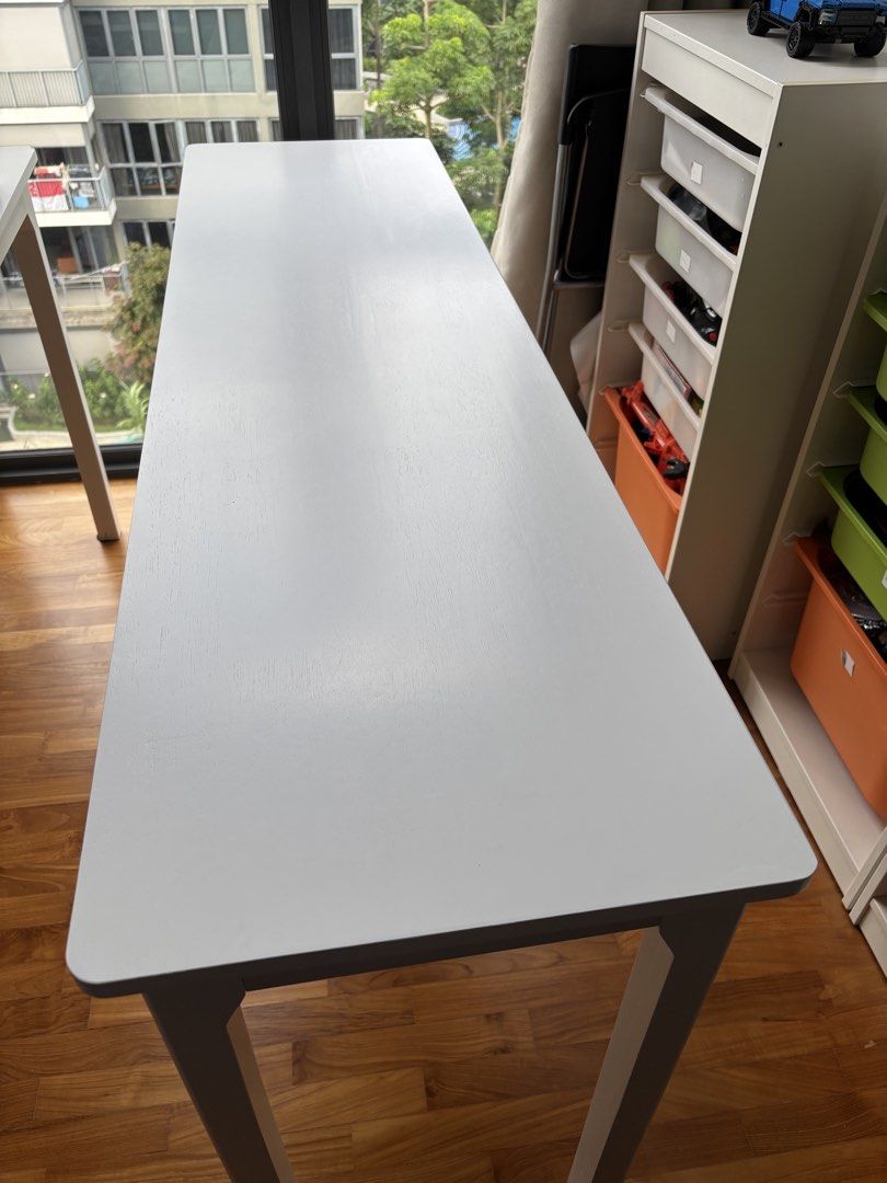 Study Table (Category: Tables & Sets) located in Singapore. Submitted by handtalk (Listing ID 1454372906, Image 2). Description: Length 140 Width 45 Height 75 It is a new one, I bought it to replace other table, but in the end we don’t use. .