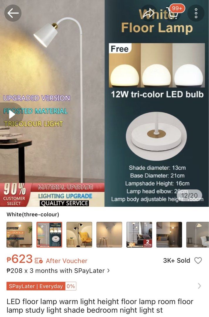 TALL NORDIC LAMP (Category: Other Home Appliances) located in Manila. Submitted by ragssurplus (Listing ID 1454488231, Image 1). Description: - Tall Nordic Floor Lamp - Upgraded Version - Frosted Material - Modern and elegant design - Ideal for living rooms, study areas, and bedrooms.
