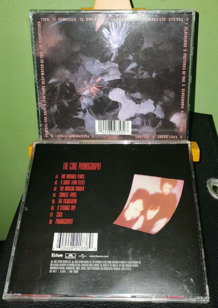 The Cure - CD Set (Disintegration, Pornography) (Category: CDs & DVDs) located in Pasig City. Submitted by windowlicker (Listing ID 1454404373, Image 2). Description: The Cure CD Set: - Disintegration (VG only, playtested) - Pornography (NM) - MOD: J&T or Lalamove - MOP: Gcash.