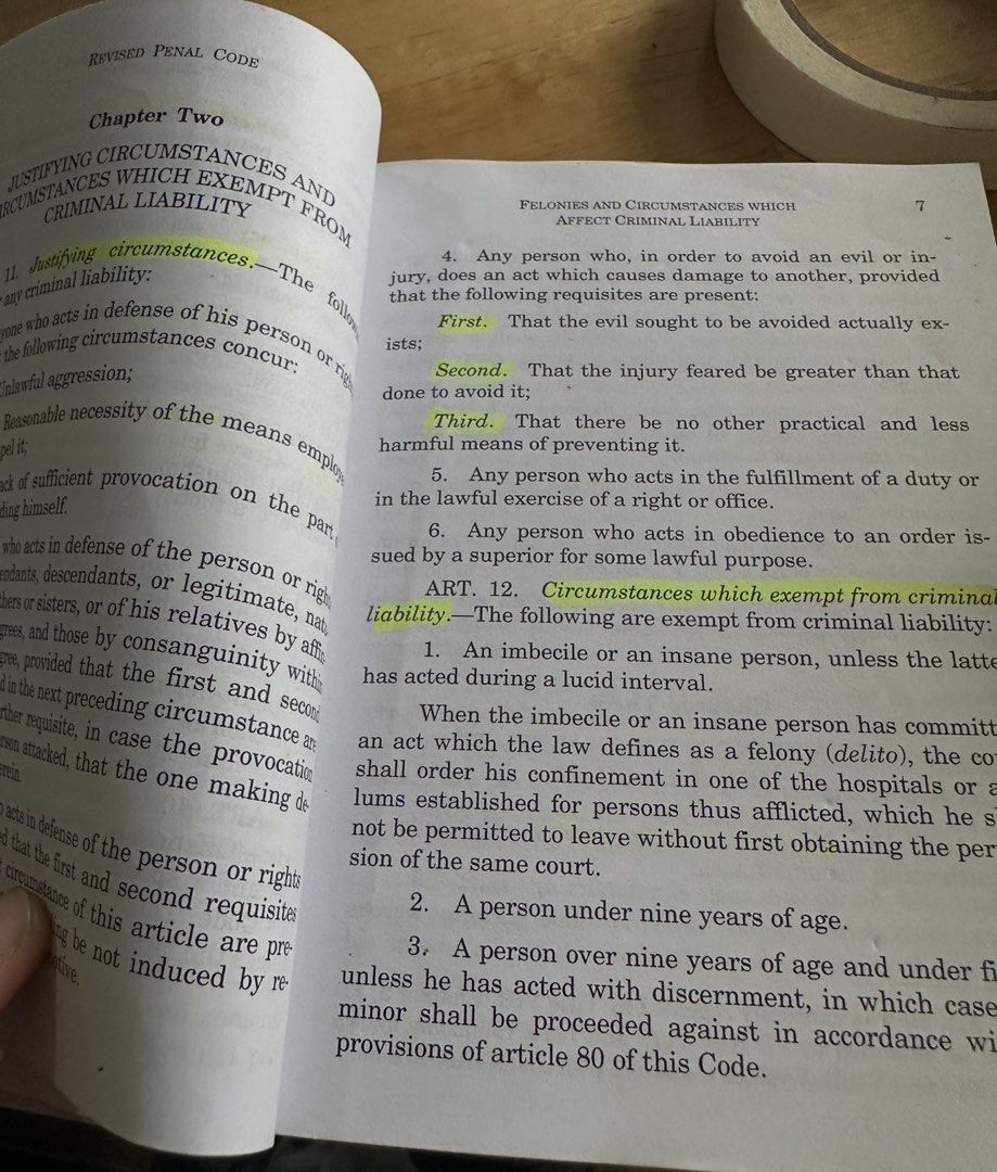 The Revised Penal Code RPC codal (Category: Textbooks) located in Pasay City. Submitted by julie_ds (Listing ID 1454450937, Image 3). Description: - Revised Penal Code, Codal Edition - Published by Centralbooks - Pages are clear and readable - Some highlighting present on certain sections(pages 1-30) Location:libertad pasay.