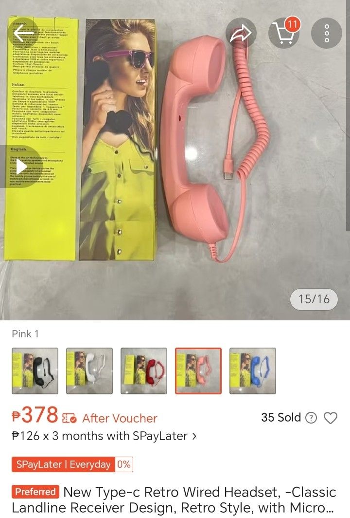 Type C Headphones Retro Telephone wired (Category: Headphones & Headsets) located in San Luis. Submitted by cknfaithtoysshop1831 (Listing ID 1454401360, Image 2). Description: .