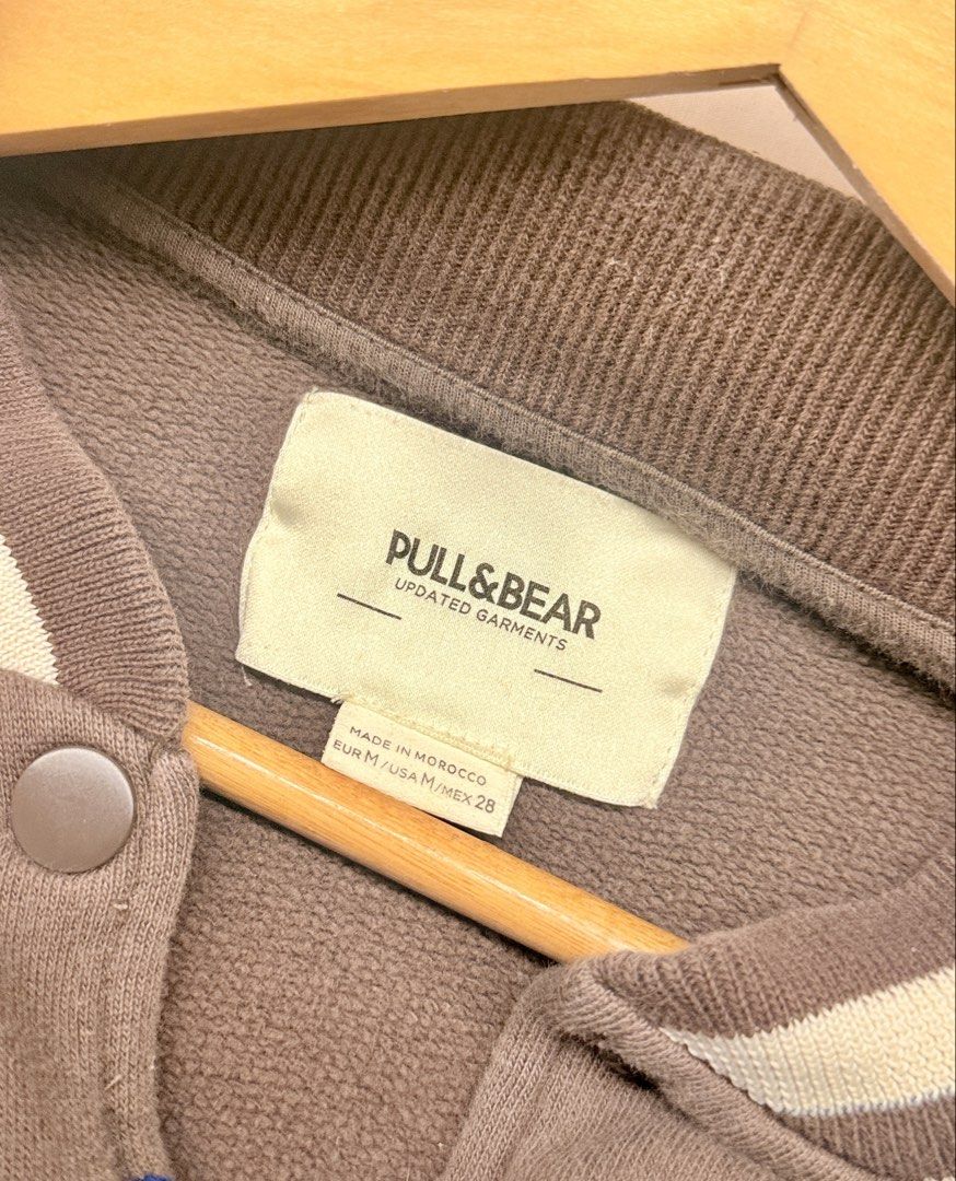 Y2k Brown Pull&Bear Varsity Jacket New Jersey NYC (Category: Coats, Jackets and Outerwear) located in Quezon City. Submitted by ccmirae (Listing ID 1454470872, Image 2). Description: Lightly used, minor stain on front (barely noticeable), no other flaws.