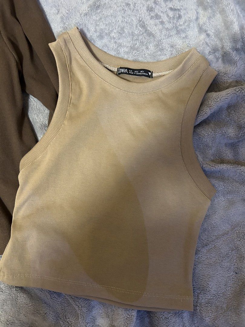 ZARA Basic Tops Bundle (Category: Others Tops) located in Tarlac. Submitted by m1ffyholic (Listing ID 1454480853, Image 3). Description: - selling as a bundle only - v neck long sleeve - size M on tag, fits s-m - tank top - fits xs-s, never worn - no major flaws/issues - rfs: decluttering .