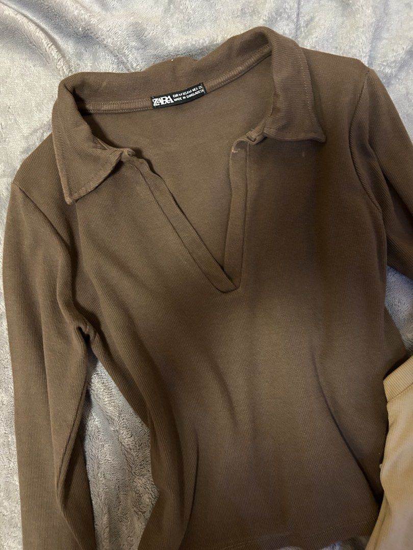 ZARA Basic Tops Bundle (Category: Others Tops) located in Tarlac. Submitted by m1ffyholic (Listing ID 1454480853, Image 2). Description: - selling as a bundle only - v neck long sleeve - size M on tag, fits s-m - tank top - fits xs-s, never worn - no major flaws/issues - rfs: decluttering .
