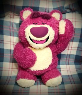 9成新迪士尼勞蘇公仔 Lotso Bear Plush Toy Strawberry Scented Disney Pixar Toy ...
