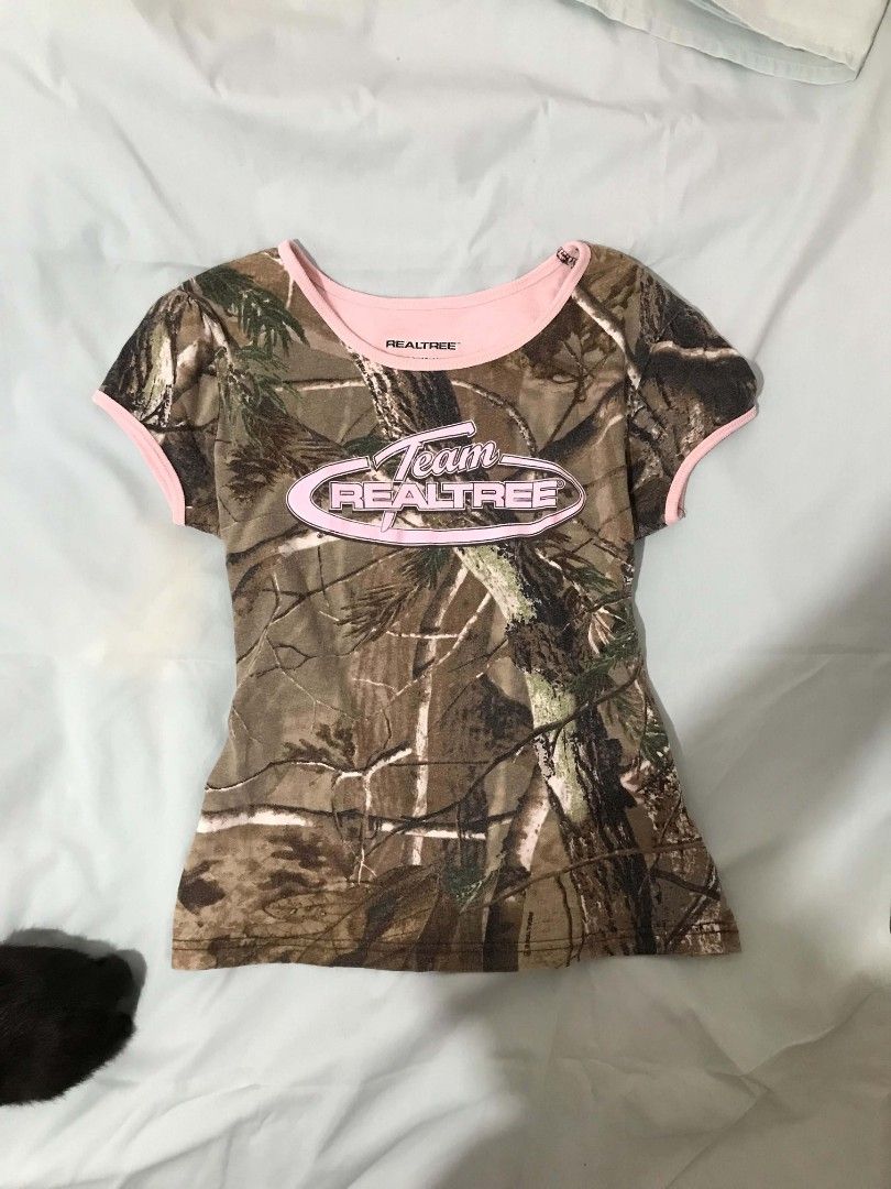 2000s real tree pink baby tee (Category: Blouses) located in Santa Cruz. Submitted by ringothrift (Listing ID 1454687005, Image 3). Description: xs - s snug fit cotton 300 + sf dm for more details.