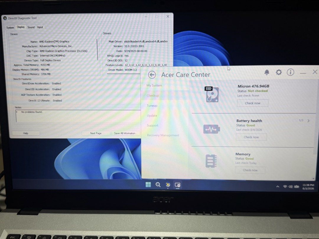 Acer Aspire 3 a315-24p (Category: Laptops & Notebooks) located in Manila. Submitted by safestorm.886e55 (Listing ID 1454641205, Image 2). Description: Core Specifications Processor: AMD Ryzen 3 7320U Graphics: Integrated AMD Radeon GraphicsDisplay: 15.6-inch Full HD (1920 x 1080) IPS, ComfyView non-glare Memory: 8GB or 16GB LPDDR5 (onboard, non-upgradable) Storage: 512GB PCIe NVMe M.2 SSD Color: Pure Silver Ports and Connectivity USB Ports: Two U