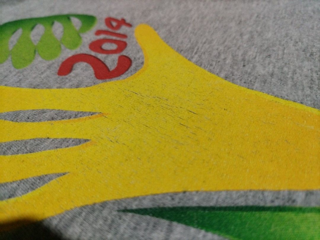 Adidas FIFA World Cup 2014 Brasil Tee (Category: Shirts) located in San Mateo. Submitted by 3hourz (Listing ID 1454701550, Image 3). Description: Few print cracks S on tag Width: 18 in Length: 25 in Color Rate: 10/10.