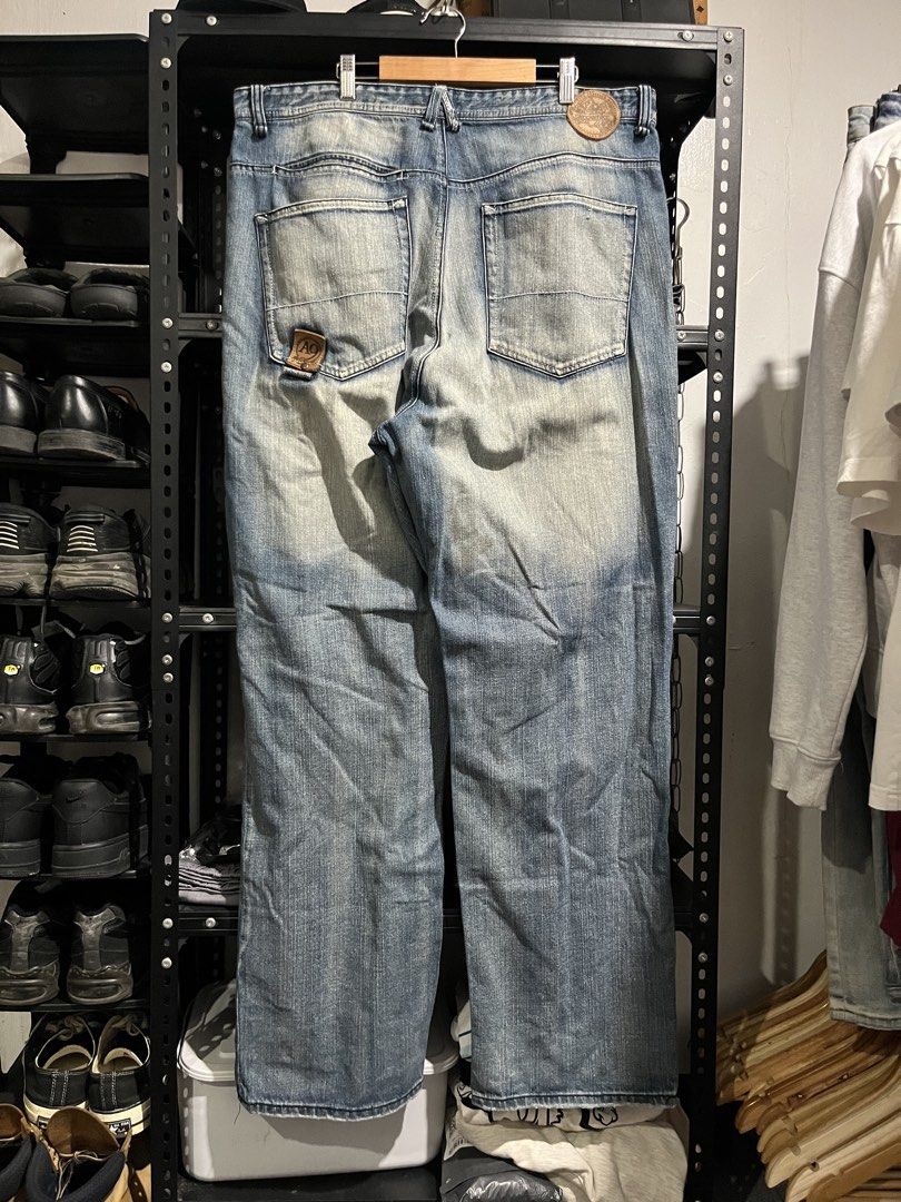Akademiks - Mud Wash Baggy Jeans (Category: Jeans) located in Virac. Submitted by _thecave (Listing ID 1454736083, Image 2). Description: Akademiks - Mud Wash Baggy Jeans Excellent Minor stain Tagged Size: 38 Waist: 38 Thigh: 15 Length: 46 Leg Opening: 10.5 .