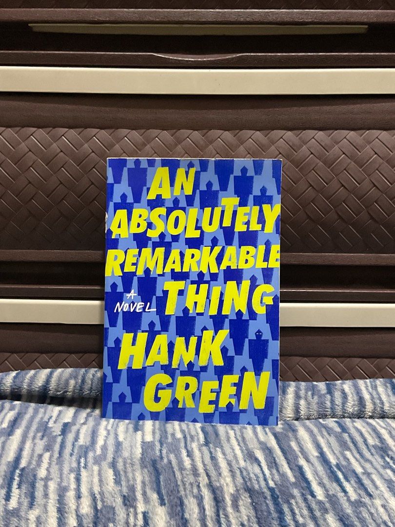 An Absolutely Remarkable Thing by Hank Green Novel (Category: Storybooks) located in Manila. Submitted by smnrys (Listing ID 1454716986, Image 1). Description: - An Absolutely Remarkable Thing by Hank Green - Novel exploring internet fame and its consequences - Thought-provoking story about social media and identity - Perfect for readers of contemporary fiction with unique premises - Published by Dutton.