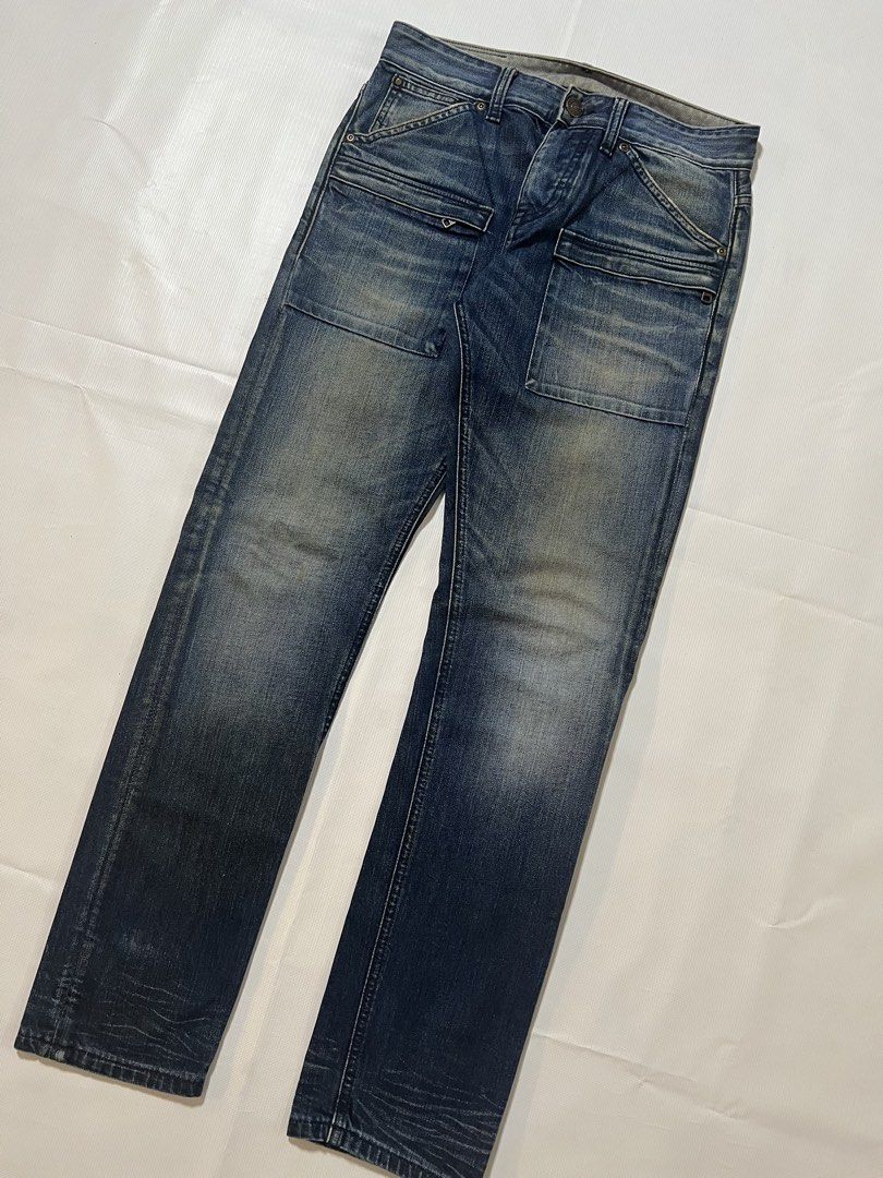 Armani Exchange FW12 Blue Washed Tactical Jeans (Category: Jeans) located in Cagayan de Oro. Submitted by mffit.clox (Listing ID 1454646618, Image 2). Description: 4RMAN1 EXCHANGE FW12 Dark Blue Utility Washed Jeans Waist: 30 inches Length: 40 inches Back Rise: 12 inches Thighs: 11.5 inches Leg Hole: 6.5 inches Mine: ₱800 (Automatically yours) - buyer will add ₱89 shipping fee Condition: 9/10 Issue(s): Minor Stains & other signs of usage .