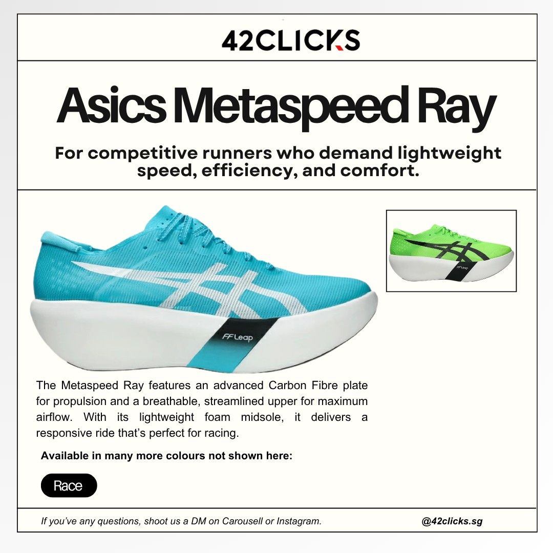 Asics Metaspeed Series Unisex (Category: Sneakers) located in Singapore. Submitted by 42clickssg (Listing ID 1391745410, Image 1). Description: .