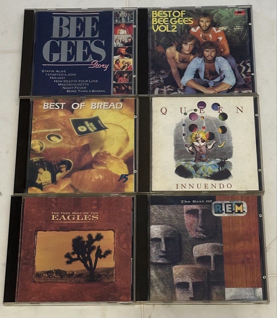 Assorted CDs (Category: CDs & DVDs) located in Singapore. Submitted by elsalami (Listing ID 1454598824, Image 3). Description: Assorted CDs for sale: Celine Dion - The Best Collection ($5) Sting - Ten Summoner’s Tale ($5) James Taylor - Greatest Hits ($5) Red Hot Chilli Peppers - Stadium Arcadium ($5) David Archuleta - The Other Side of Down Deluxe Edition CD/DVD ($8) The Rolling Stones - Stripped ($5) Bee Gees - Story ($5) Bee Gees - Best of Bee