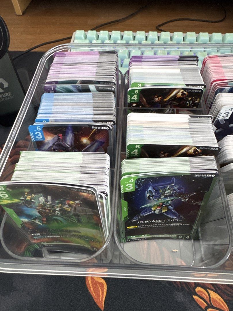 Assorted characters card (Category: Raw Cards) located in Singapore. Submitted by jun00n (Listing ID 1454593539, Image 2). Description: GUNDAM TCG JANKS/decks For collectors and deck builders Decks dont have double sleeves and give free deck box All cards are near mint to mint Take all for $65 Fast deal for $45 Quitting this hobby .