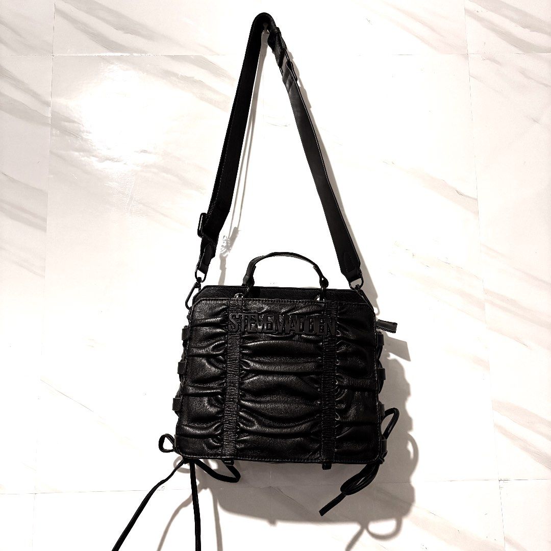 SALE❗️Authentic Rare ✨Steve Madden Black Leather Coquette Bag (Category: Cross-body Bags) located in Tarlac. Submitted by shantirisque (Listing ID 1454583062, Image 2). Description: LAST PRICE POSTED ❗️ FIXED PRICE‼️ 🖤 FOR SALE | STEVE MADDEN LEATHER COQUETTE CROSSBODY BAG 🖤 ✨ Brand: Steve Madden ✨ Style: Leather Coquette Crossbody Bag ✨ Color: Black ✨ Condition: Pre-loved — still in good overall condition ✨ Material: Leather ✨ Straps: Comes wi