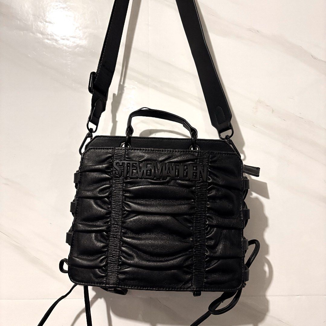 SALE❗️Authentic Rare ✨Steve Madden Black Leather Coquette Bag (Category: Cross-body Bags) located in Tarlac. Submitted by shantirisque (Listing ID 1454583062, Image 3). Description: LAST PRICE POSTED ❗️ FIXED PRICE‼️ 🖤 FOR SALE | STEVE MADDEN LEATHER COQUETTE CROSSBODY BAG 🖤 ✨ Brand: Steve Madden ✨ Style: Leather Coquette Crossbody Bag ✨ Color: Black ✨ Condition: Pre-loved — still in good overall condition ✨ Material: Leather ✨ Straps: Comes wi