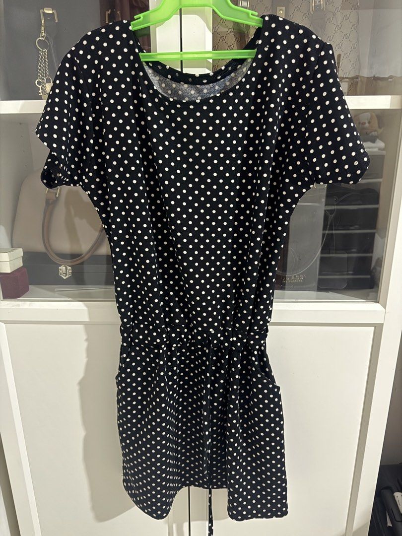 Black and White Polka Dot Dress with Pockets (Category: Dresses) located in Mangatarem. Submitted by jvleexx (Listing ID 1454575739, Image 2). Description: - Cute black dress with white polka dots - Short sleeves - Cinched waist for a flattering fit - Convenient side pockets - Ideal for casual wear - Versatile: easy to dress up or down.