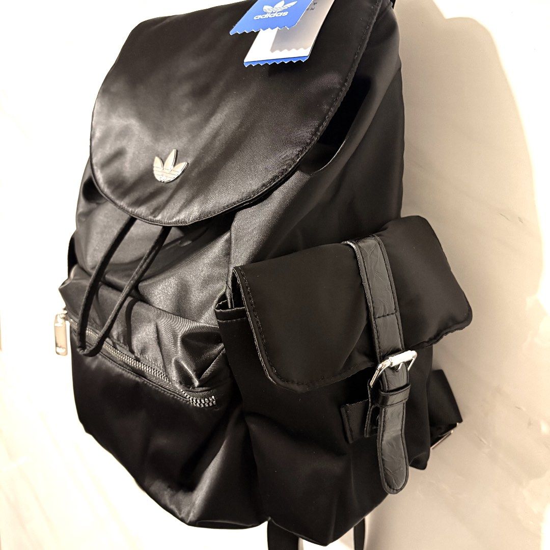 SALE❗️BNWT Authentic Adidas Originals Flap Magnetic Drawstring Backpack (Category: Backpacks) located in Tarlac. Submitted by shantirisque (Listing ID 1454586861, Image 2). Description: LAST PRICE POSTED❗️NO MAKING OFFER ❗️FIXED PRICE. 🖤 FOR SALE | AUTHENTIC ADIDAS ORIGINALS BACKPACK ✨ Brand: adidas Originals ✨ Color: Black ✨ Condition: Brand New With Tags (BNWT) — never used ✨ Material: Smooth satin-style fabric ✨ Style: Classic, sporty-chic ba