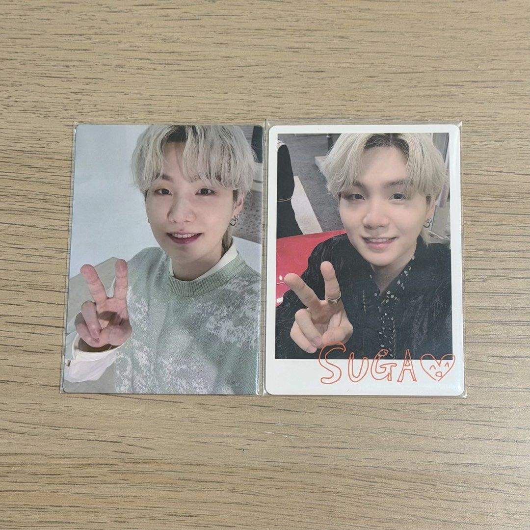 BTS Suga Mini Pcs (Category: K-Wave Merchandise) located in San Fernando. Submitted by sopesup (Listing ID 1454679879, Image 1). Description: ⟢․⁺┆wts yoongi ptdos mini pc ph – ₱165 set – onhand, dm for condi – reply/dm to claim 📍pampanga 🚚 j&t, lbc 💵 gcash, gotyme, bdo, maya permission to dance ptd suga tour photocard postcard lfb min yoongi yg bts.