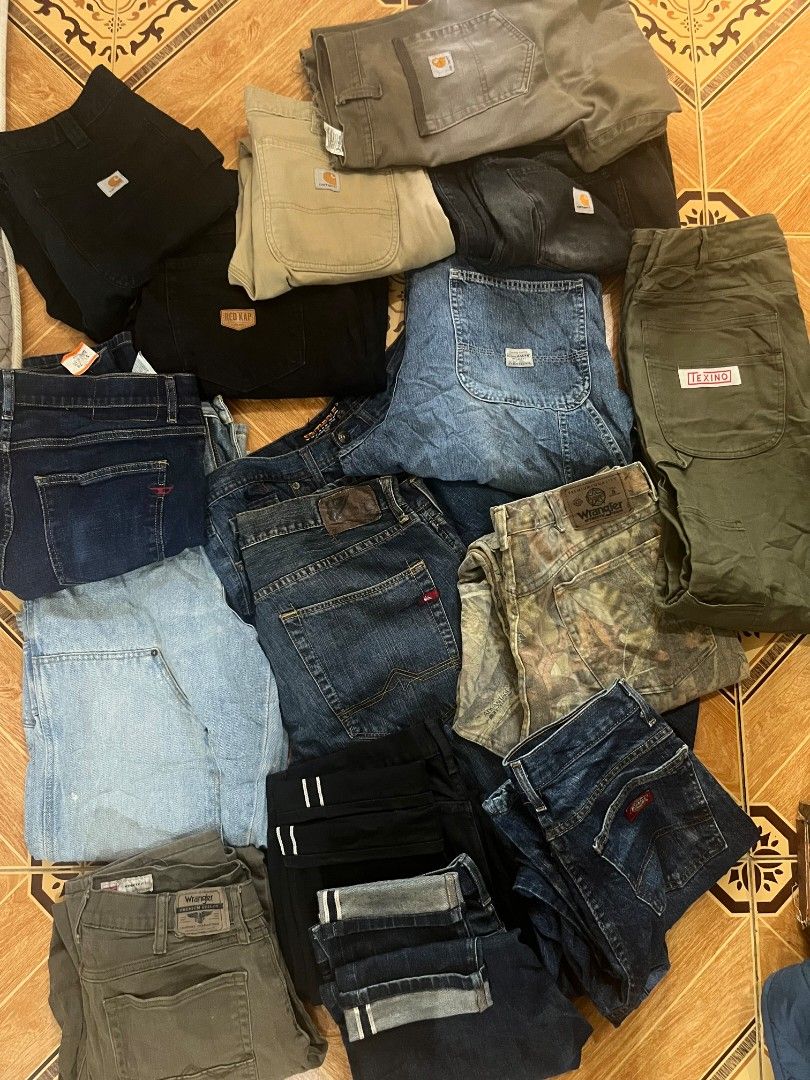 Carhartt, Wrangler, Dickies Pants Bundle (Category: Jeans) located in Naga. Submitted by AyanKurtElky (Listing ID 1454592803, Image 1). Description: avail pants buggy pants Dickies, wrangler, Carhartt, and other brands...